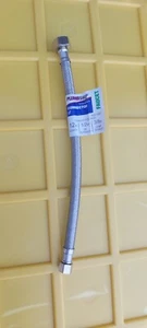 PLUMBSHOP 3/8 in. Compression x 1/2 in. FIP x 12 in Braided Stainless PLS1-12AF - Picture 1 of 5