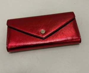 Michael Kors Jet Set Travel Large Logo Envelope Continental Wallet in Crimson - Picture 1 of 10