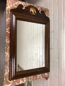 VINTAGE ETHAN ALLEN RECTANGULAR WOOD EAGLE WALL MIRROR 28 3/4 X 18 1/4 X 1 1/4” - Picture 1 of 19