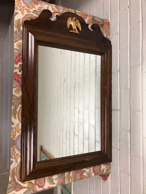 VINTAGE ETHAN ALLEN RECTANGULAR WOOD EAGLE WALL MIRROR 28 3/4 X 18 1/4 X 1 1/4” - Image 1 of 4