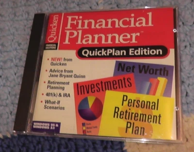 windows 95 2.1 quicken financial planner quickplan edition retirement 401k money - Image 1 of 4