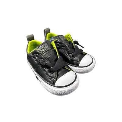 Zapatillas deportivas Converse All Star para niños pequeños cómodas negras blancas talla 5 Foto 1 de 4