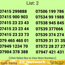 GOLD EASY MOBILE NUMBER EE PAY AS YOU GO SIM CARD UK GOLDEN PLATINUM VIP List: 2