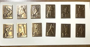 Topps 1984 Gallery of Champions Bronze Miniature Baseball Cards Set of 12 wo Box - Picture 1 of 3