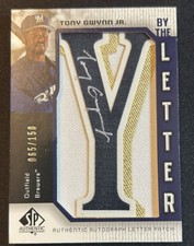 2006 SP Authentic By The Letter Signatures Tony Gwynn Jr Auto Patch /150 Brewers