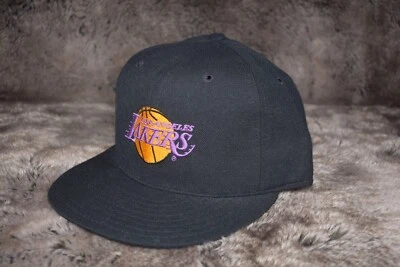 Los Angeles Lakers Vintage New Era Wool 59Fifty  Ball Logo Fitted Hat 7 90s Cap - Image 1 of 4