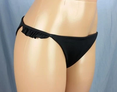 Parte inferior de biquíni LA Hearts com babado lateral - Preto - G e XL - Imagem 1 de 4