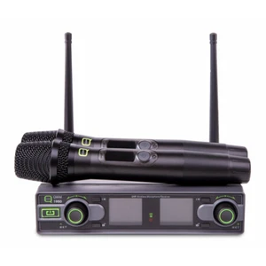 Q Audio QWM1950 Dual Hand-UHF-Mikrofonsystem CH38 Karaoke DJ Disco - Bild 1 von 7