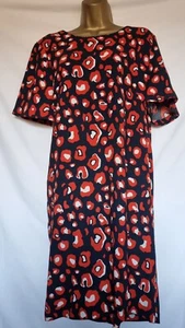M &S Navy Red White Patterned Shift Dress 20 - Picture 1 of 3
