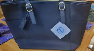 NEW Large Dell Laptop Ladies Tote, fits a 15.6" Black, NWT, Purple Interior - Picture 1 of 7
