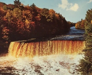 1966 Upper Falls Tahquamenon River UP Michigan Vintage Hiawatha Postkarte nicht verschickt - Bild 1 von 3