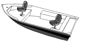 "Cubierta de barco 7,6 oz diseñada para adaptarse a casco en V barco de pesca estrecho 10'6""-11'6"" x 60" - Imagen 1 de 14