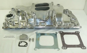 Colector de admisión de doble plano de aluminio pulido carburado para Chevy Big Block 454 - Imagen 1 de 1
