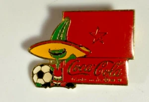 Coca Cola Vintage 1984 Mini 1 inch Lapel Pin Mexico Soccer FIFA Pinback VG HTF! - Picture 1 of 4