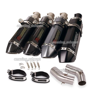 For Ducati Monster 1100 796 696 795 Dual Exhaust System Middle Pipe 51mm Muffler - Image 1 of 4