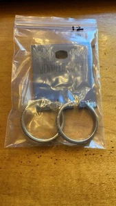 Jennifer Lopez Silver Rhinestones Large 1 1/2 inch Hoop Earrings NEW - Picture 1 of 4