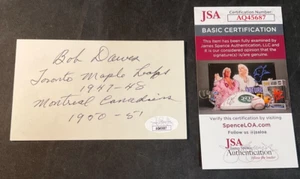 Bob Dawes Signed 3x5 Index Card JSA CERTIFIED NHL Maple Leafs & Canadiens RARE! - Picture 1 of 4