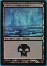 Snow-Covered Swamp FOIL Coldsnap HEAVILY PLD Basic Land CARD (116257) ABUGames