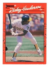 1990 Donruss Rickey Henderson #304 Oakland Athletics Baseball Card EX/NM