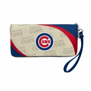 Chicago Cubs Wristlet Wallet, Organizer MLB Hologram Licensed Curve Zip - Picture 1 of 1