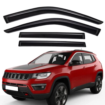 For 2017-2025 Jeep Compass Tape-on Window Visors Rain Guards Wind Deflectors  Foto 1 de 4
