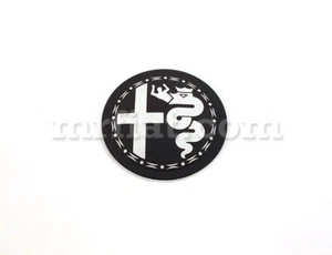 Alfa Romeo Alfetta GT GTV GTV6 Wheel Cap Emblem 48 mm Black Silver OEM New - Picture 1 of 1