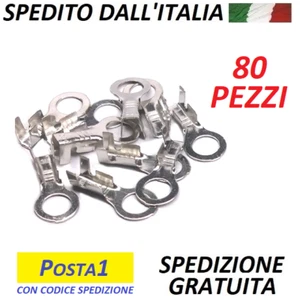 80 Pezzi. Capicorda ad occhiello non isolati in ottone placcato. Foro da 5,2mm - Foto 1 di 6