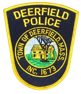 DEERFIELD MASSACHUSETTS MA Sheriff Police Patch LOG CABIN OLD OAK TREE - Picture 1 of 1