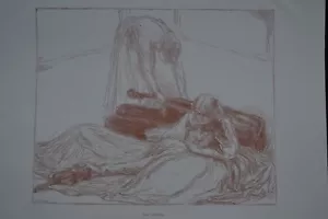 THE SISTERS CHARLES CHANNON LITHOGRAPHIC ANTIQUE PRINT PRE-RAPHAELITE CASSELL - Picture 1 of 2
