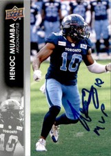 Henoc Muamba Signed 2022 Upper Deck CFL Football card Toronto Argonauts