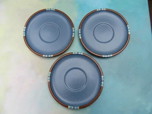 Dansk MESA Blue Set of 3 Stone Craft 6" Saucers Japan  - Picture 1 of 6