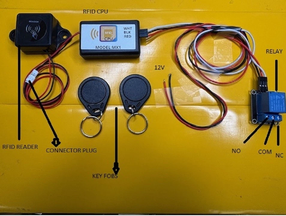  RFID Reader transponder key fob security with electronic relay  - Image 1 of 4