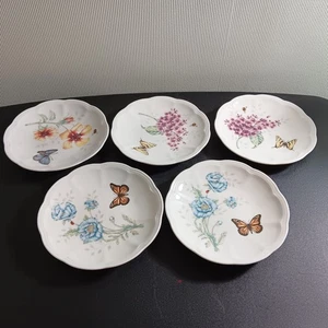 Set Of 5 Lenox "Butterfly Meadow" 6 1/2" Bread & Butter Plates - Picture 1 of 7
