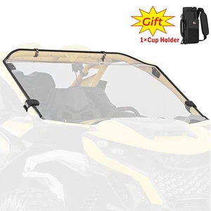 KEMIMOTO UTV Front Full Windshield PC Windscreen for Can Am Maverick R MAX 2024+ - Picture 1 of 15