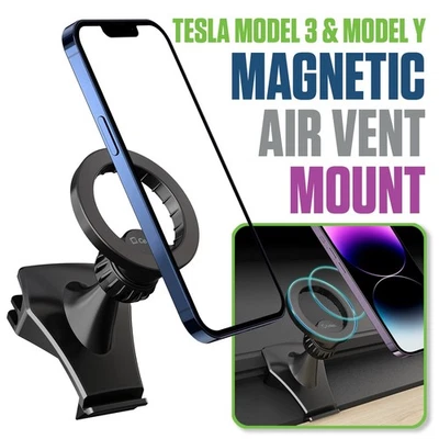 Tesla Model 3 Y Magnetic Air Vent Phone Mount Holder w/ Metal Rings – Cellet - Image 1 of 4