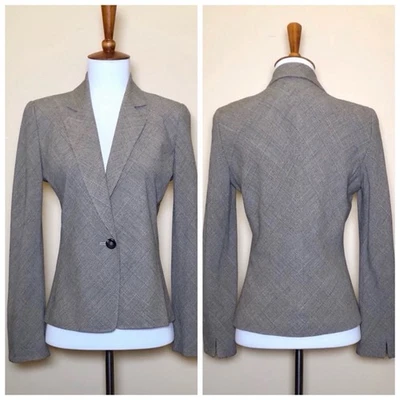 Dana Buchman Mujer’s Vintage Negro y Beige Mezcla Lana Blazer Chaqueta de Trabajo Talla 2P Foto 1 de 4