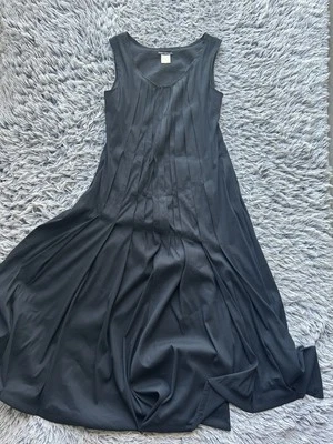 Issey Miyake Dress Womens 3 Black Fit Flare Pleated Sleeveless - Image 1 of 4