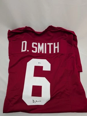 Camiseta deportiva firmada por Devonta Smith personalizada Alabama Crimson Tide Beckett certificado de autenticidad Foto 1 de 2