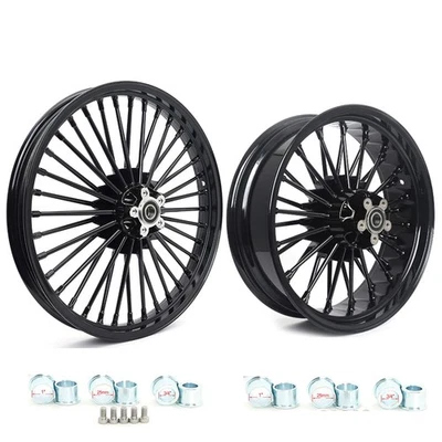 21x2.15 18x5.5 Fat Spoke Wheels for Harley Softail Night Train FXSTB FLSTF FLSTC - Image 1 of 4