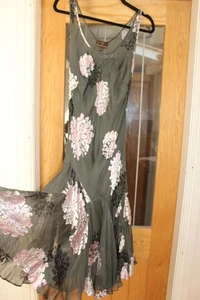 vtg y2k fairy core 2 layer sheer silk dress FENN WRIGHT MANSON SIZE 14 - Picture 1 of 13