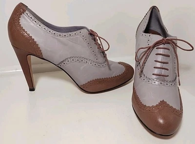 Cole Haan Lucinda Air Oxford Pump Marrón Gris Tacones Mujer Talla 11 Punta de Ala Brogue Foto 1 de 4