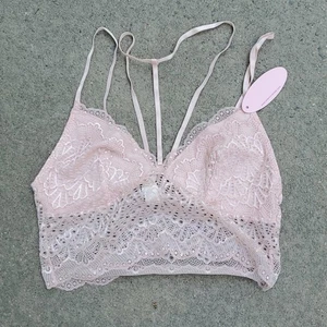 Anemone Long Line Spitzen Choker Bralette Rosa M/L - Bild 1 von 6