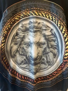 19V69 Italien 3D Löwenschild Grafik schwarz Rundhalsausschnitt T-Shirt Größe XL - Bild 1 von 5