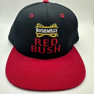 Vintage 90s Bushmills Red Bush Snapback Hat One Size Black Red Made In USA - Bild 1 von 6