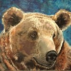 Quadro Originale Acrilico Tela 40 x 40 cm  Orso Gentile Impressionismo moderno