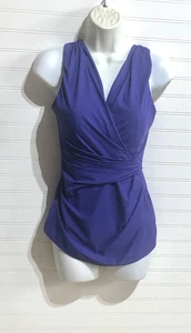 Lands End One Piece Purple Slimming Full Coverage Slendersuit Swimsuit Women 10P - Picture 1 of 11