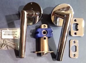 Emtek 5109STULHUS26 Stuttgart Passage Lever Handle Disk Rosette, Polished Chrome - Picture 1 of 6