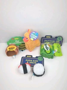 Four New Bark Box Toys Small Honeymooners Luciana Llama Muttcha Tea Chocolick - Picture 1 of 6