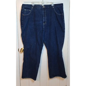 Venezia Dark Wash Blue Denim Straight Leg Jeans Classic Casual Plus Size 28 - Picture 1 of 12