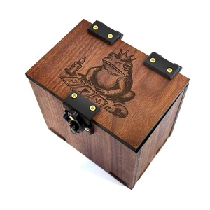 Lorcana Deck Box: Frog Princess, 100+ Cards, Dice Tray, Handmade Walnut Wood - Picture 1 of 9